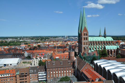 Lübecker Innenstadt von oben