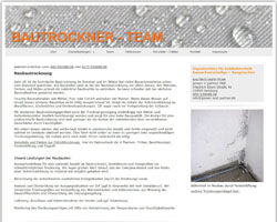 Srennshot der Webseite BAUTROCKNER-TEAM