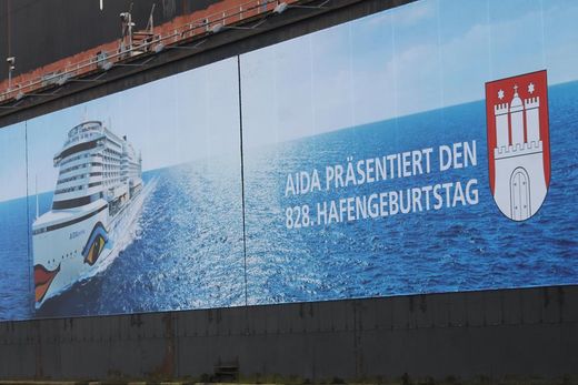 Plakat am Dock