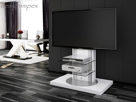 Fernsehtisch H-777 Wei Hochglanz 360 drehbar TV Mbel TV Rack LCD inkl. TV-Halterung