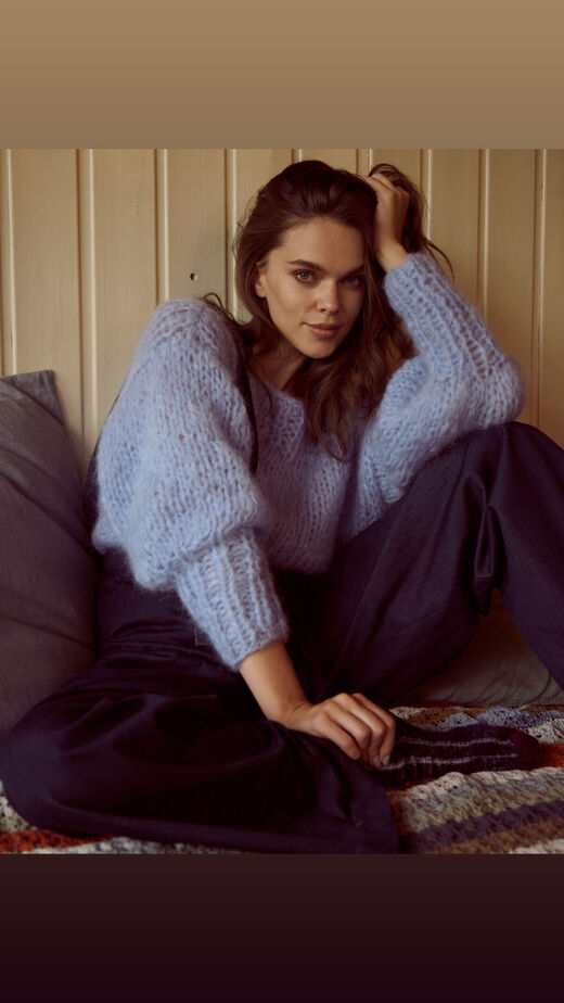 Douie Pullover blau Mohair