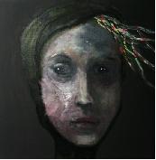 Titel:"Ousia", 30 x 30 x 2 cm, Öl auf Leinwand, 2010