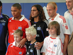 Nigel de Jong, Juan Pablo Sorin und David Jarolim vom HSV